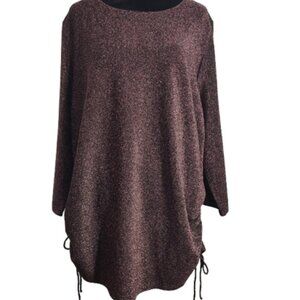 Lane Bryant 22/24 Women's Pinkish Black Shimmer Drawstring Sides NWT